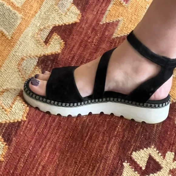 Gabor Comfort Walking Sandals Black Wedge 38 - Picture 6 of 7